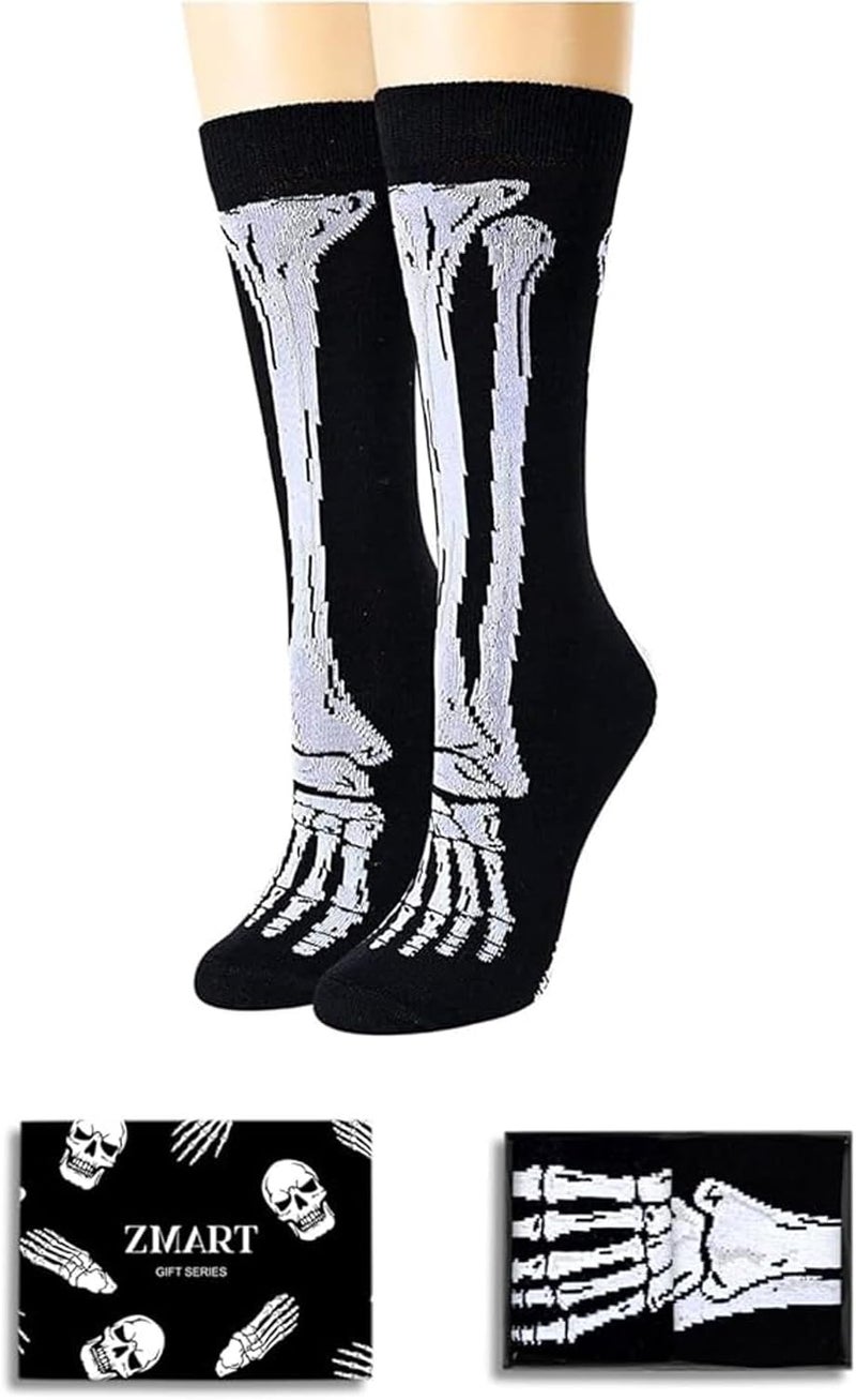 Zmart Halloween Gifts - Halloween Socks for Teens Adults, Knee Skeleton Socks Kids - Image 1